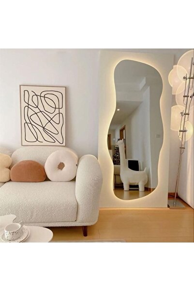 Muummirror 150 cm Ledli Dalgalı Dekoratif Duvar Boy Aynası