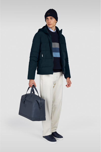 PAUL&SHARK Men's Regular Fit Quilted Patterned down Filled Hooded Blue Jacket 15312007-013