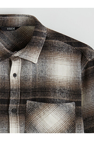 LC Waikiki Cămașă de lumberjack pentru bărbați, cu mânecă lungă, în carouri