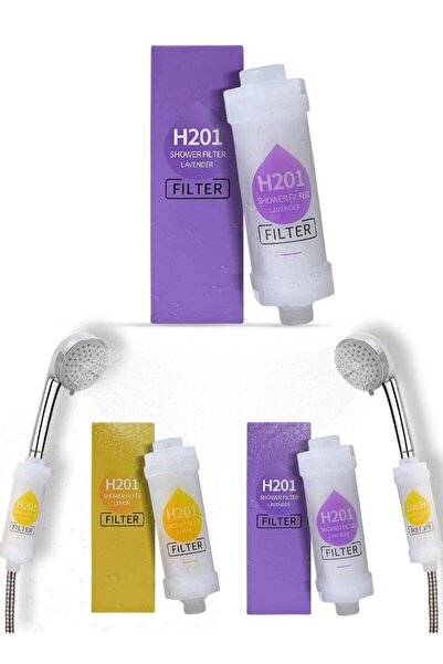Abg 3 Vitamin C + Blueberry Shower Filter Set - Universal Shower Head Filter (Lavender + Lemon)