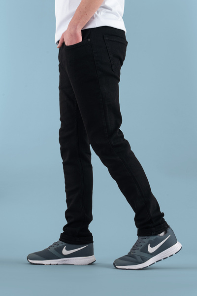 bombe Men's Slim Fit Lycra Nails Jeans Trousers Smoked