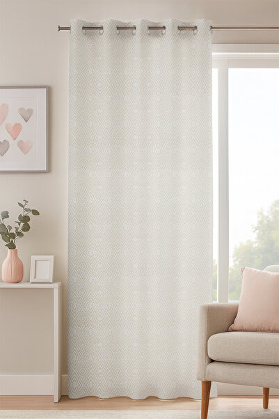 Premier Home Como Halkalı Background Curtain Cream 140X260