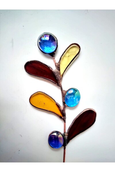 anonim Vitray Cam Çiçek Tekli