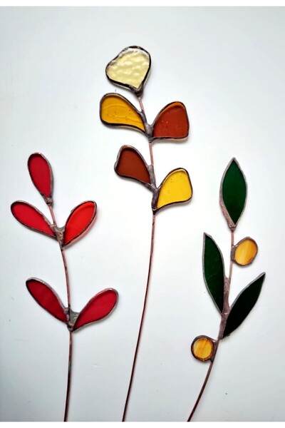 anonim 3 lü Vitray Cam Çiçek