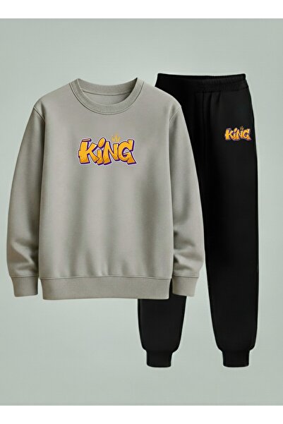 LORVEX Swea tricou - Trening pentru băieți guler rotund YELLOW KİNG B cu impr...