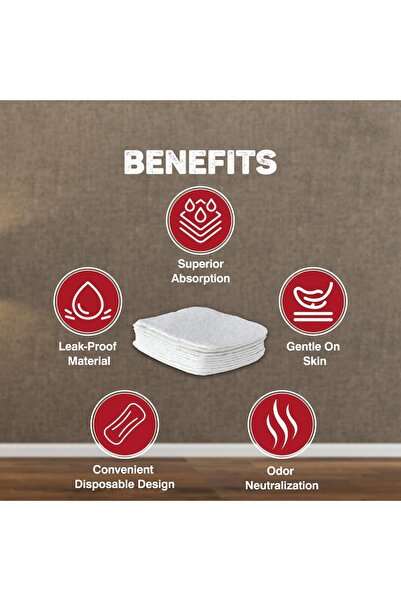 FONIX Absorbent Pads for Dog Diapers, Set of 8, Size M/L, White