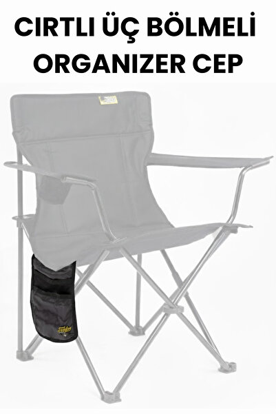 Funky Chairs Velcro 3-Compartment Organizer Pocket - Camping Chair, Camping Table, Office Chair, Car Organizer