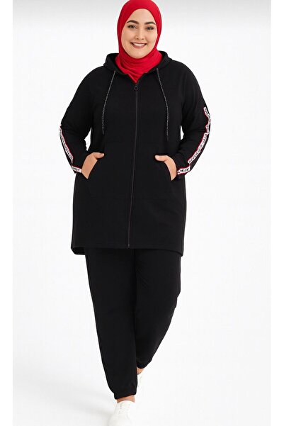 CNG MODA Plus Size Zippered Tomy Mother Tracksuit Set