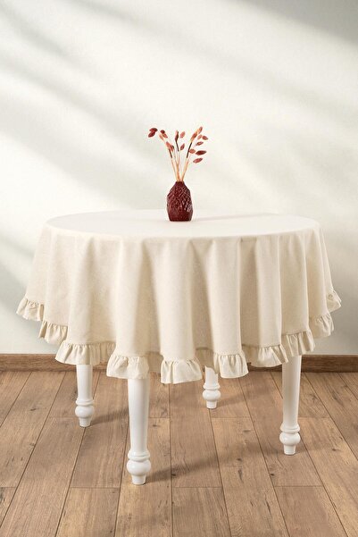 Denizli Concept Selendi Ruffled Round Tablecloth