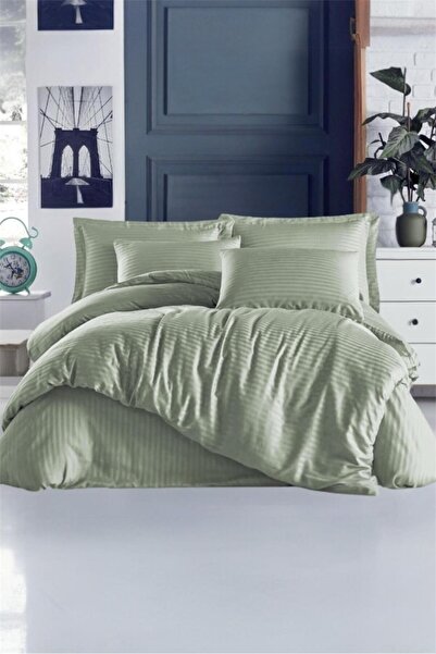 Bayev Berry Green Single Cotton Satin Duvet Cover Set 160 X 220