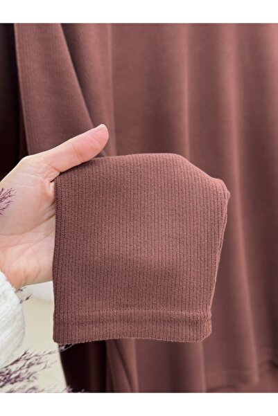 MİHRA STORE Bahara Düz Corded Fabric Trouser Suit-As490 Coffee