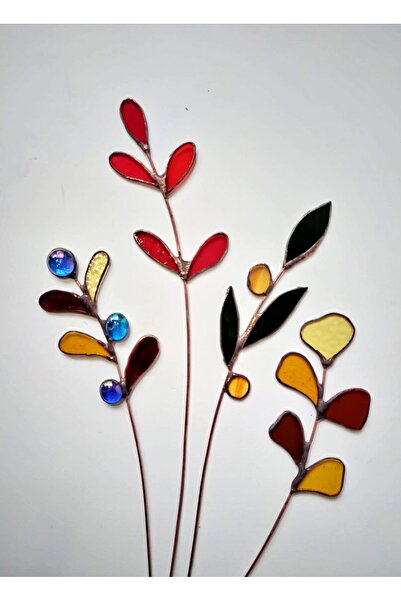 anonim 4 lü Vitray Cam Çiçek Dal