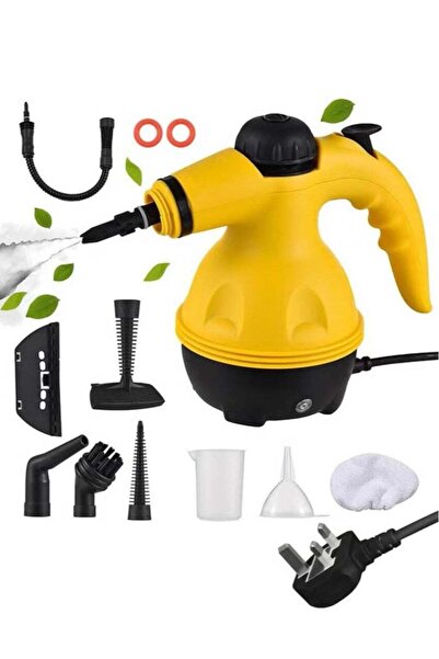 Steam منظف يدوي متعدد الوظائف بقوة 1000 واط مع 9 ملحقات (للأريكة والمطبخ ونافذة الحمام)