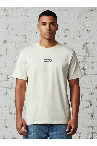 Lee Cooper Men Regular Fit Crew Neck Short Sleeves Logo Embroidered T-shirt
