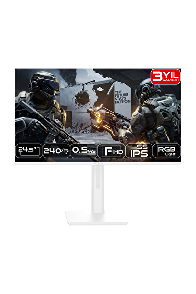 FAZEON X25F240PW 24.5'' 240Hz 0.5ms HDMI DP FreeSync G-Sync FHD Fast SS IPS Beyaz Gaming Monitör