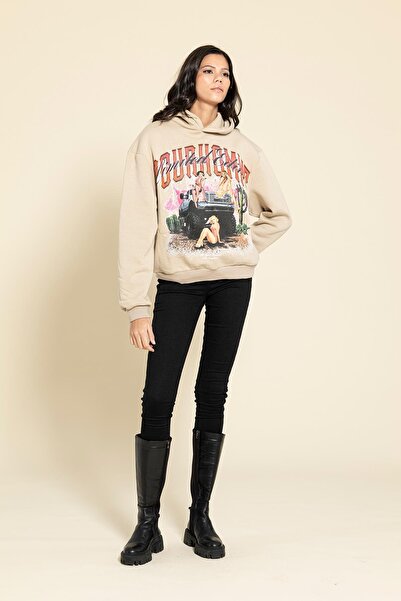 FOR YOU MODA Oversize-Hoodie mit Steinmuster