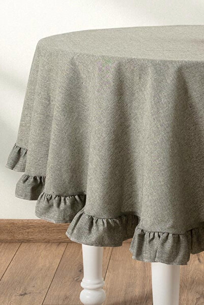 Denizli Concept Selendi Ruffled Round Tablecloth
