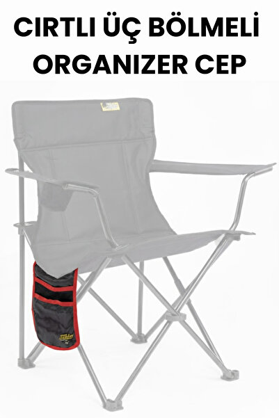 Funky Chairs Velcro 3-Compartment Organizer Pocket - Camping Chair, Camping Table, Office Chair, Car Organizer