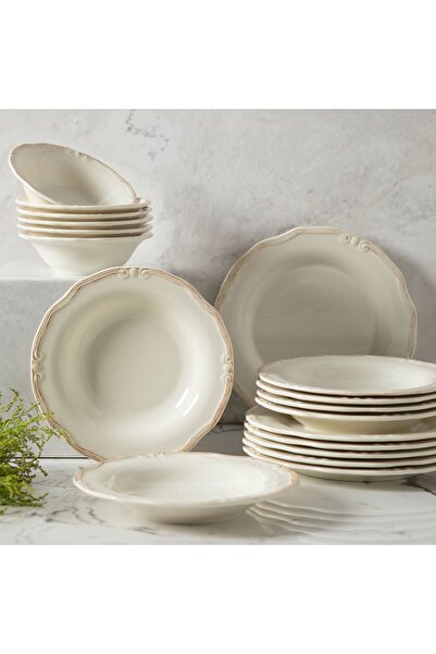 Mudo Concept EKRU 18 PARÇA PORSELEN YEMEK TAKIMI