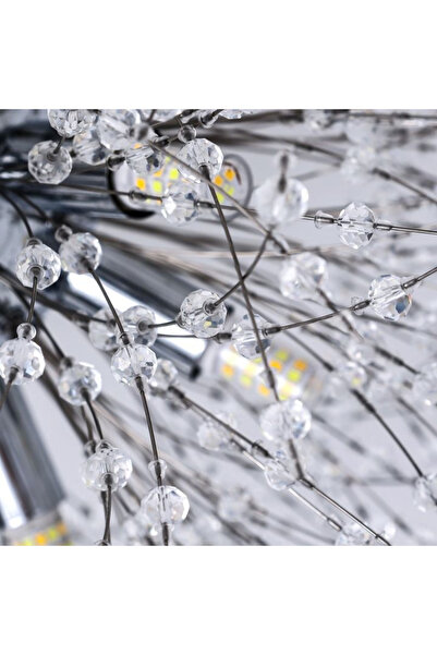 ALC-Shop Κρυστάλλινος πολυέλαιος Schönbrunn, 6x G9, Διάμετρος 40cm, Λαμπερό ασημί, Ρυθμιζόμενο ύψος