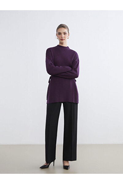 LC Waikiki Black Elastic Waist Wide Leg Women's Trousers