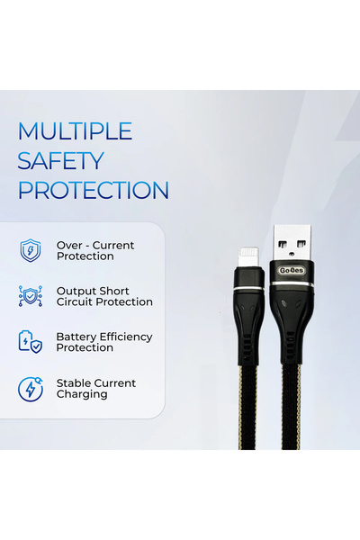 Go-Des 2M Lightning Cable GD-UC530IP with 2.4A Output and Tough Braided Wire