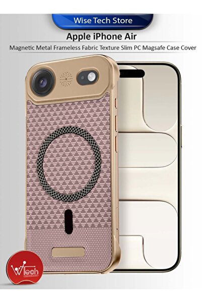 Wtech Apple iPhone Air 5G 2025 Magnetic Metal Frameless Fabric Texture Slim PC Magsafe Case Cover