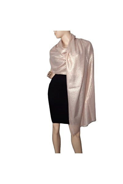 L-line fashion Women's shawl with lurex inserts, pastel pink