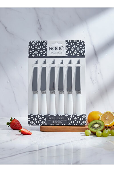Rooc İnci Sap Tasarımlı 6 Adet Lüx Meyve Bıçak Seti