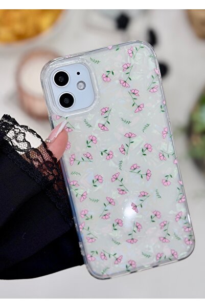 Go Aksesuar iPhone 11 Compatible 2in1 Hologram Flower Printed Silicone Case