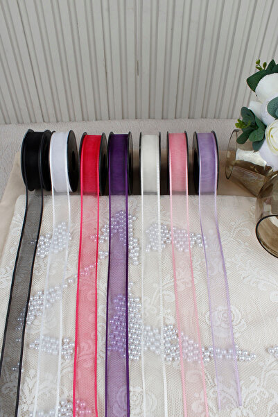 Mortex Black Chiffon Ribbon 2.5 cm 20 m - Wedding, Engagement, Bridal Shower, Gift, Decoration, Birthday, Party