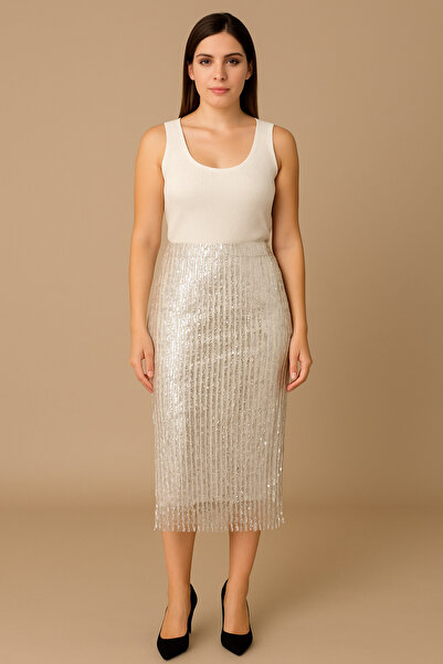 TUSSE Elegant Sequin Embroidered Plus Size Evening Dress Skirt