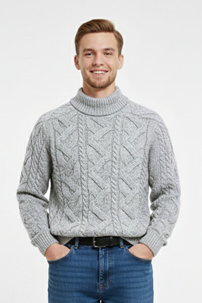 Pulltonic Erkek Yarım Balıkçı Yaka Kalın Kazak