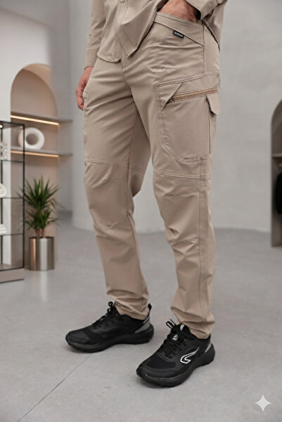 Mamlay Men's Beige Color Tactical Outdoor Water and Wind Resistant Pants