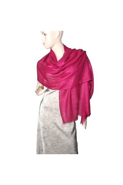 L-line fashion Women's shawl with lurex inserts, fuchsia pink