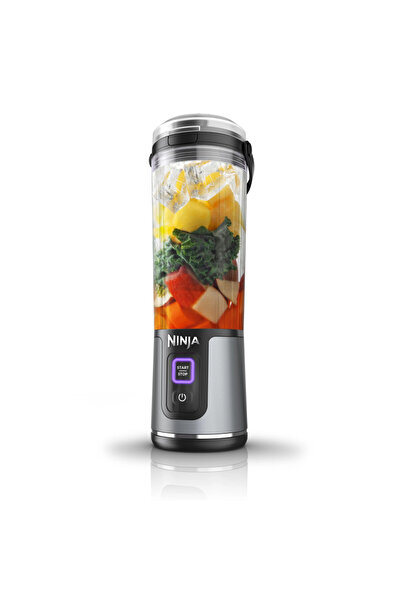 NINJA Blender portabil Blast BC151EUBK, 7.4W, 530ml, 6 lame din oțel, Ice Crush, 10 cicluri, USB-C, negru