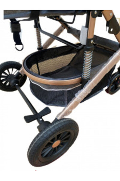 L-Sun 2-in-1 Reversible Stroller T7, Carrycot & Seat, Suspension, Cream