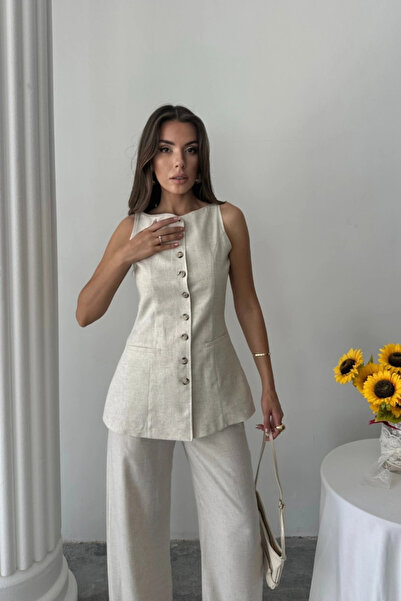 GENCULUS Chain Vest Pants Set Stone