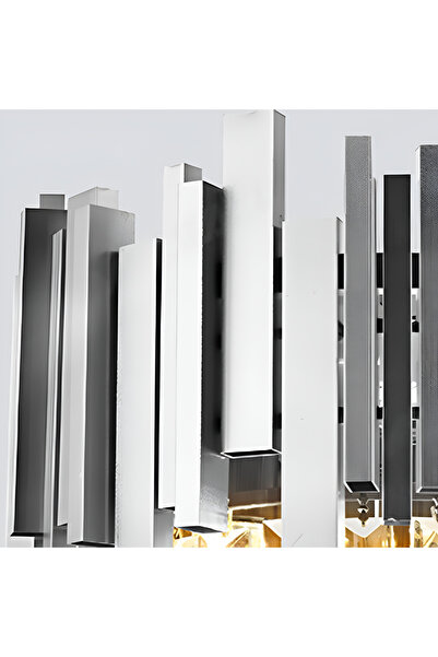 ALC-Shop Πολυέλαιος κρυστάλλου BLOIS Nobile 5xE14, Διάμετρος 40cm, Ασημί, Ρυθμιζόμενο ύψος