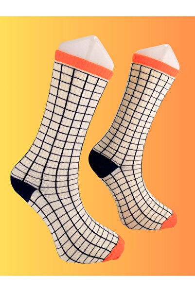 Shuttle Park Special Series Happy Colorful Retro Square Pattern Socks Fun Comfortable Stylish Design Style Socks