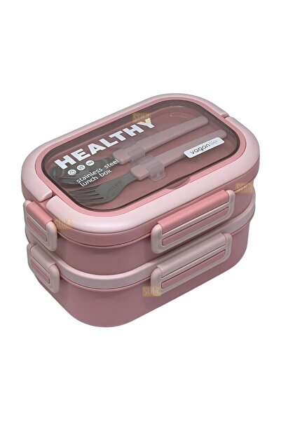 Vagonlife Bento Lunchbox 1330 ml – 2 Tier, 3 Compartments, Stainless Steel Lunch Box Food Container, Leakproof