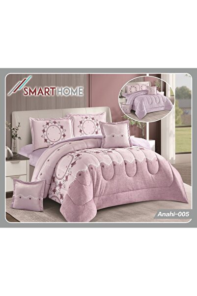 Moon Helena Winter Bedspread Set, 6 Pieces, Velvet on Faux Fur