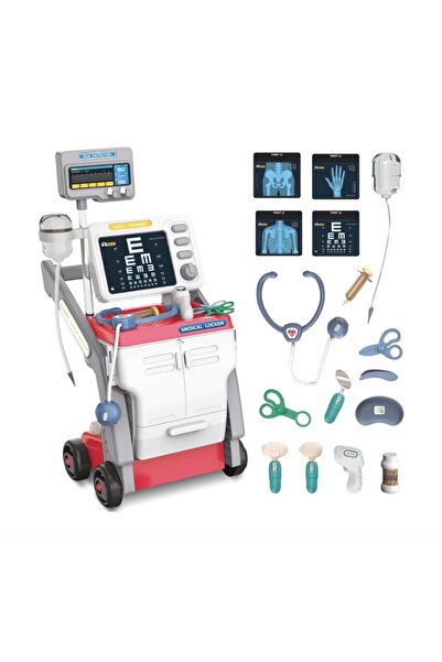 OEM Toy Doctor Set with EKG Monitor, X-rays and 15 Accessories - Pink