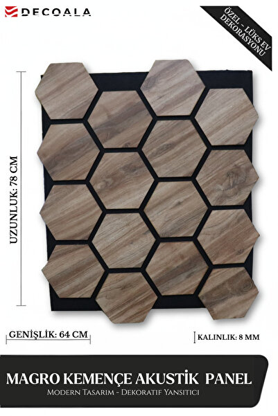 DECOALA Magro Ahşap MDF Akustik Duvar Paneli (4 Adet)