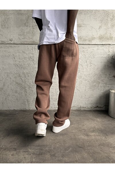 KağanKY Καφέ ριγέ φαρδιά αθλητική φόρμα