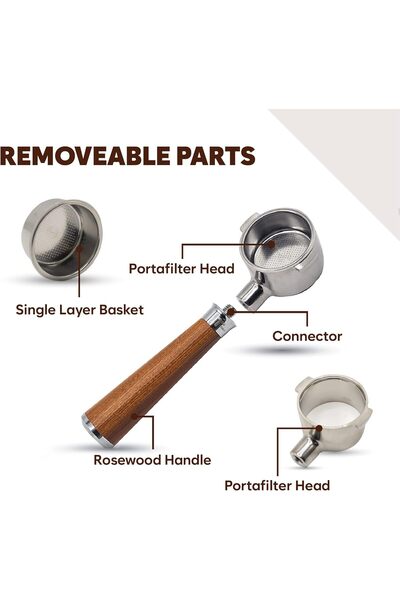 TEGRILO Bottomless Portafilter 51mm 2 nails Fit for BCO420/ ECO310/ ECP35.31/ ECP31.21 (BCO420)