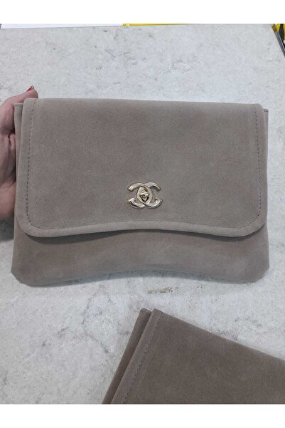 Funca Kapaklı Süet El Çantası