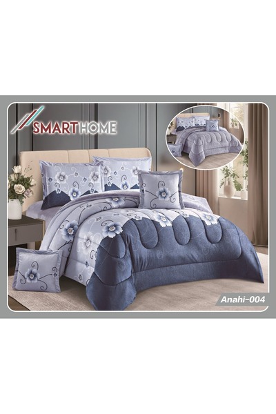 Moon Helena Winter Bedspread Set, 6 Pieces, Velvet on Faux Fur