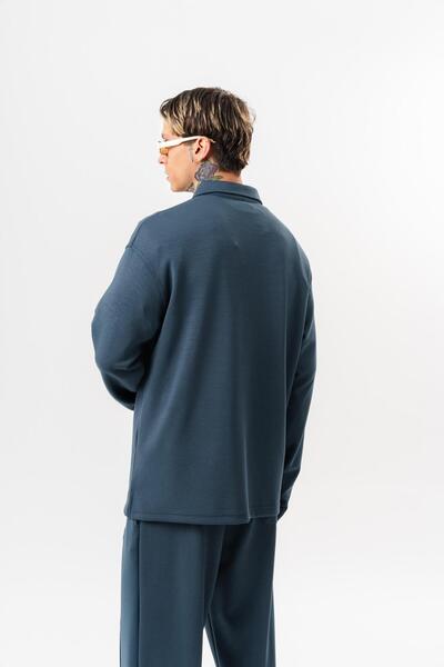 Respire Men's Half-Zip Modal Sweatshirt Petrol