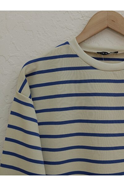 HİJABAYA Ανοιχτό Wortex Sweat με ριγέ μανίκια και ριμπάνα φούστα